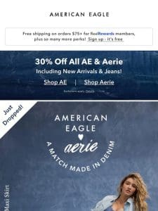 Just dropped: AE x Aerie collab newness + 30% OFF EVERYTHING