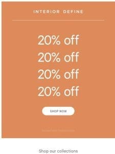 LAST CALL: 20% Off Sitewide