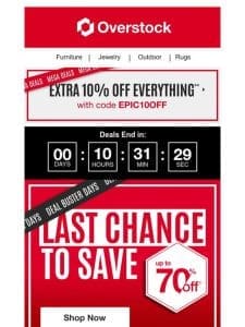 LAST CHANCE TO SAVE Up to 70% OFF ?