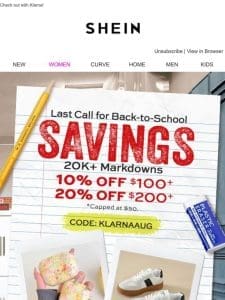 Last Call for Back-to-School Savings