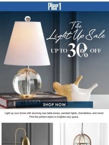 Light Up Sale: Up to 30% Off Stunning Lighting!