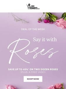 Limited Time: Up to 40% off roses