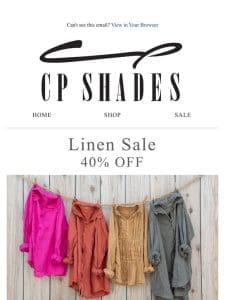 Linen Sale – 40% OFF