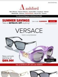 Luxury Eyewear by Versace – From $89.99!