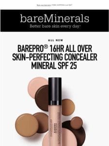 NEW! BAREPRO? 16HR All Over Skin-Perfecting Concealer Mineral SPF 25