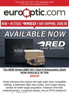 NEW & IN STOCK: Vortex AMG UH-1 Gen II Tan Holographic Sight