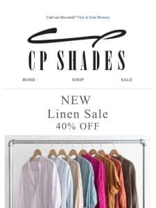 NEW! Linen Tops – 40% OFF