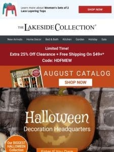 New Christmas & Halloween Decor + Extra 25% off ALL Clearance