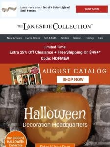 New Christmas & Halloween Decor + Extra 25% off ALL Clearance