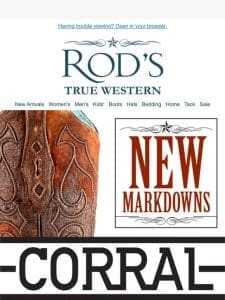 New Markdown Alert: Shop Corral & Circle G Boots