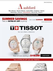 New from Tissot: Watches Starting at $119.99!