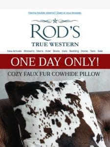 ONLY $10–Cozy Faux Fur Cowhide Pillow