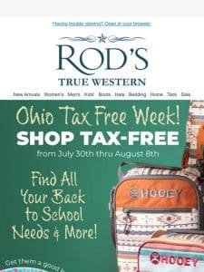 Ohio Tax Free Week Ends on Thursday 8/8!