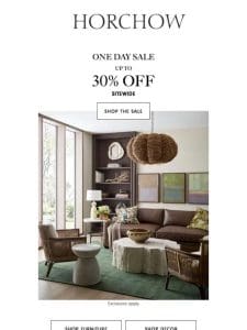 One Day Sale! Save up to 30% sitewide