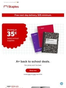 Only .35￠ for select school supplies.