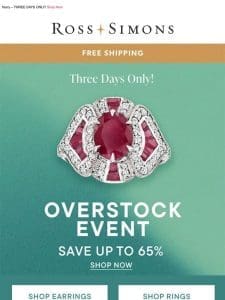 ??Overstock Event??Save up to 65% on fine jewelry styles >>