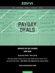 Payday Deals! Huge savings just landed…