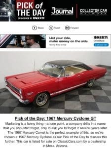 Pick of the Day: 1967 Mercury Cyclone GT