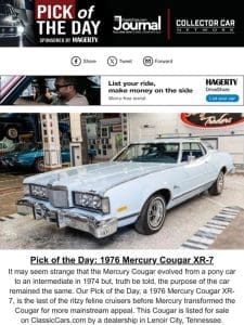 Pick of the Day: 1976 Mercury Cougar XR-7