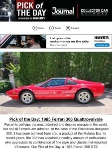 Pick of the Day: 1985 Ferrari 308 Quattrovalvole