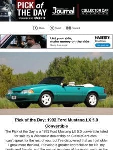 Pick of the Day: 1992 Ford Mustang LX 5.0 Convertible