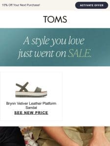 Price Drop on Brynn Vetiver Leather Platform Sandal!