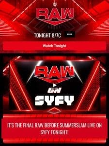 Raw is LIVE on SYFY tonight! Watch Seth Rollins deliver referee instructions to CM Punk & Drew McIntyre!