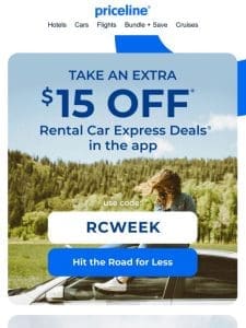 ? Rev Up: Extra $15 Off Rental Cars!