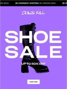 SHOE SALE STARTS NOW