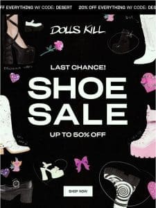 SHOE SALE is ending