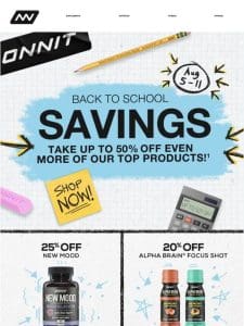 Save Up To 50% During Our Back To School Sale