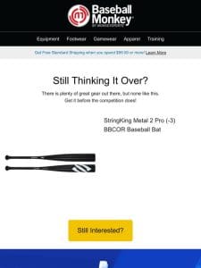 Saved for you: StringKing Metal 2 Pro (-3) BBCOR Baseball Bat