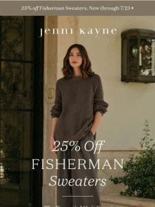 Score 25% Off Fisherman Knits