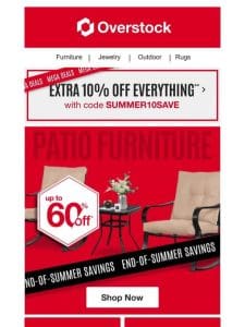 Score! Up to 60% off Patio & Outdoor