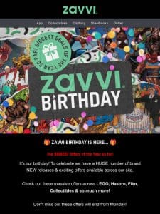 [Selling Fast!]   Zavvi Birthday Deals Now Live