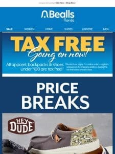 Shoe Price Breaks & Florida tax free savings!