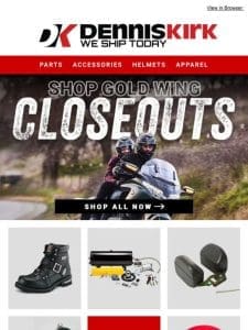 Shop Goldwing Closeouts for Huge Savings at Dennis Kirk!