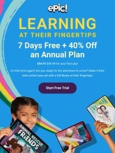 Start the school year off right with 40% off!