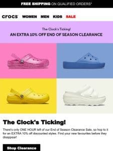 Step on it – 10% off clearance prices!