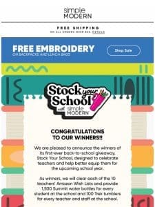 Stock Your School Winners!