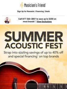 Summer Acoustic Fest is heating up