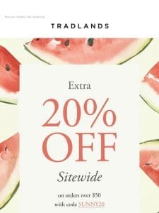 Sunny 20% Off Sitewide ?????