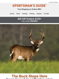 The Buck Stops Here: New Game Cams + Seed & Implement Sale