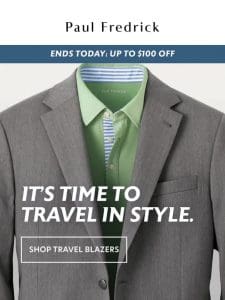 The Travel Blazer—last day to take up to $100 off.