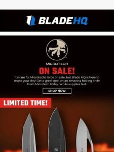 These discontinued Microtechs are on sale!