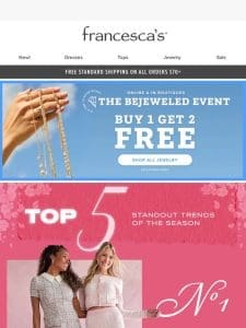 This Weekend Only: Buy One Get Two FREE Jewelry