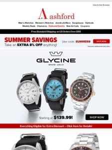 Time to Save: Glycine Watches from $139.99!