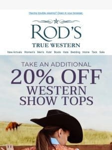 Today Only: Save 20% on Show Tops!