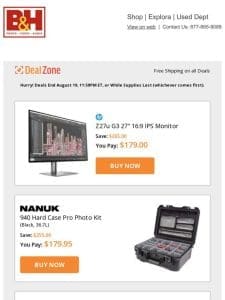 Today’s Deals: HP 27″ 16:9 IPS Monitor， Nanuk 940 Hard Case Pro Photo Kit， Manfrotto 612 Nitrotech Fluid Video Head & CF Twin Leg Tripod w/ Ground Spreader， GVM 1200D RGB LED Light Panel & More