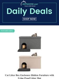 Toss-Up Deals – 56% OFF Cat Litter Box Enclosure Hidden Furniture with Urine Proof Litter Mat